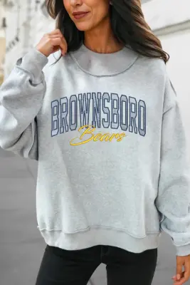 Oversized Mock Neck Sweatshirt - Light Grey