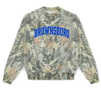Vintage Wood Camo Brownsboro HEAVY CREW 15oz