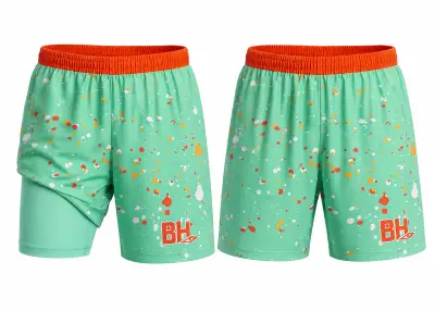 Mint Splatter Performance Swim Shorts
