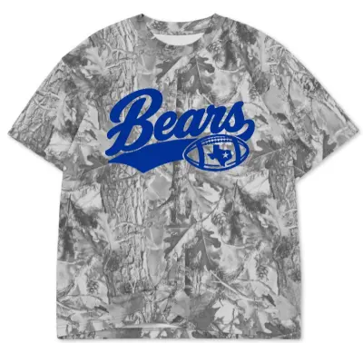 Vintage Grey Wood Camo Bears OVERSIZED BOX S/S TEE 7.5 OZ