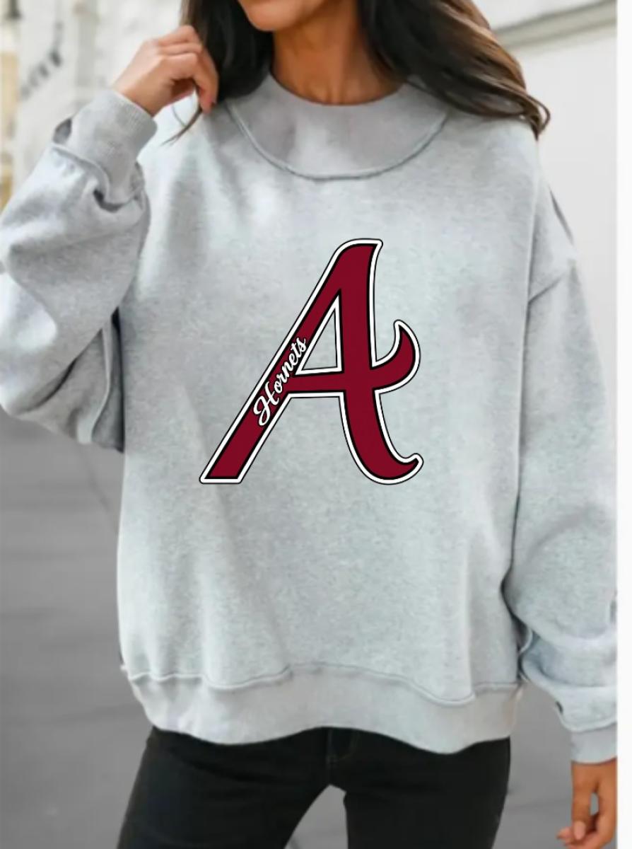 Oversized Athens Hornets Mock Neck Sweatshirt